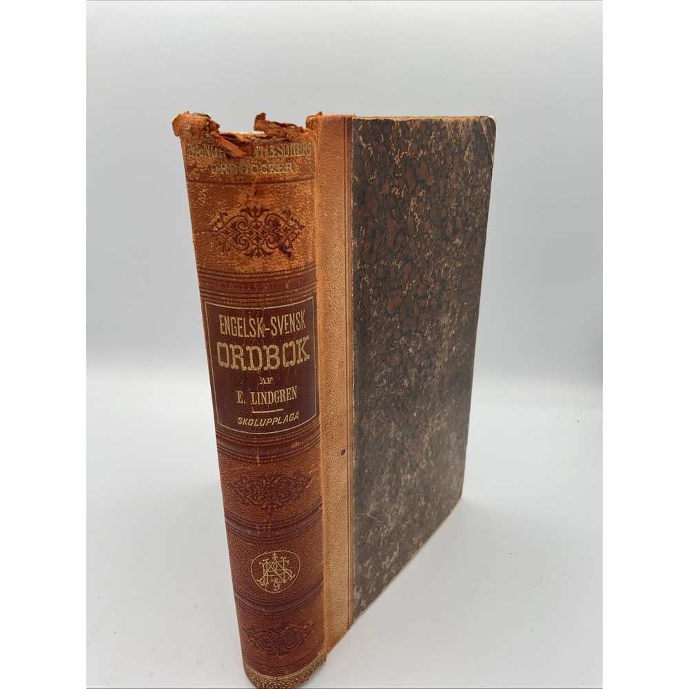 1922 Svensk-Engelsk Ordbok Swedish English Dictionary Hardcover Vintage Lindgren